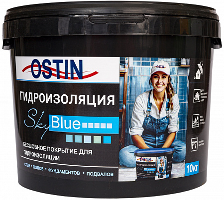Гидроизоляция OSTIN (полимерная акриловая) 10 кг.